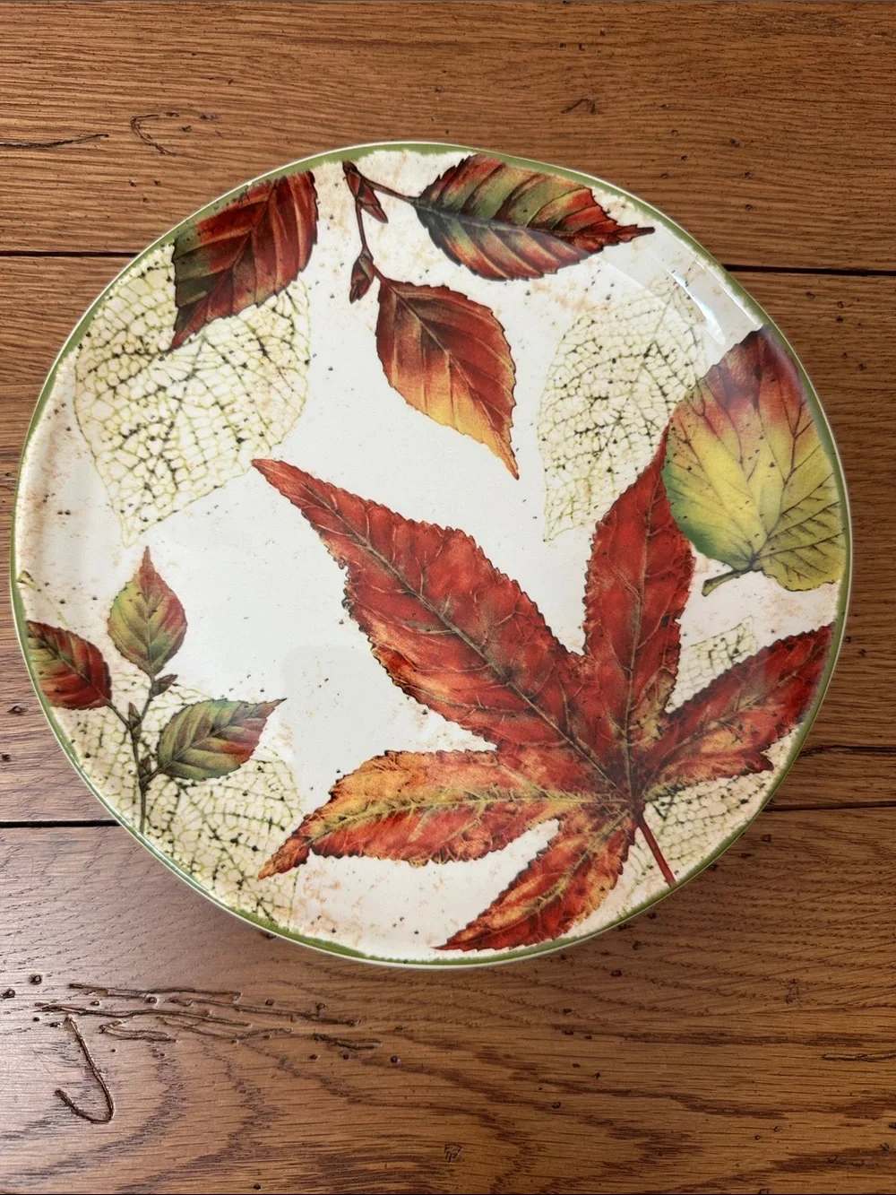 Pier 1 Asheville Fall Leaves and Harvest Pattern Ironstone Salad Plate